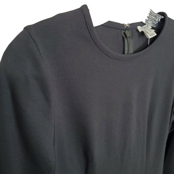 J Crew NWT Size 4 Dress Ponte Knit Shaped Fit Long Sleeve Round Neck Black - Picture 9 of 10